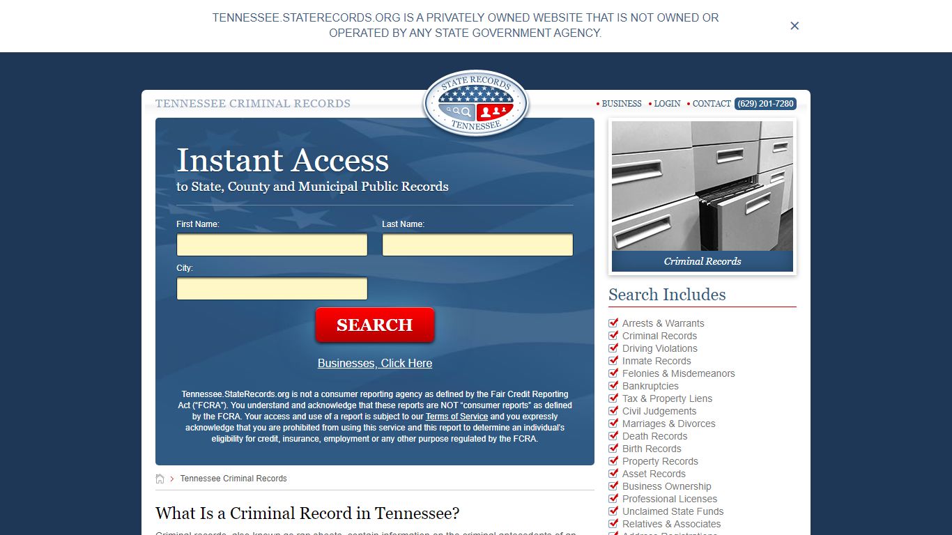 Tennessee Criminal Records | StateRecords.org